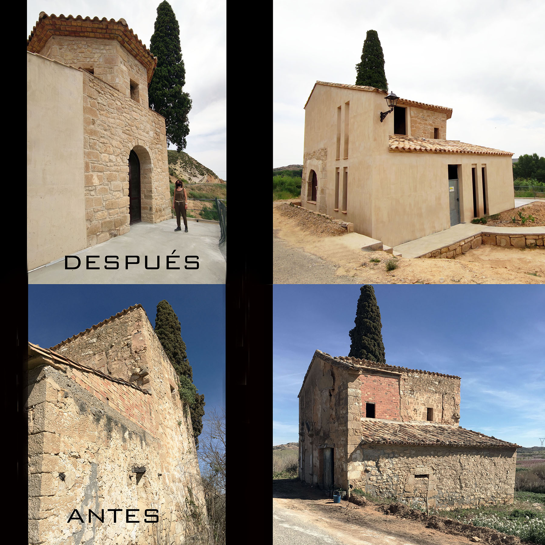 Imágenes de la ermita antes y después